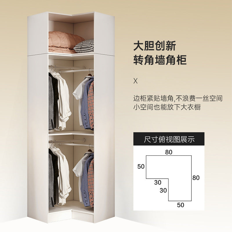 90Corner Wardrobe for Home Bedroom, Suitable for Various Sizes, Dressing Table Integrated, Trendy Simple European Style Large Wardrobe