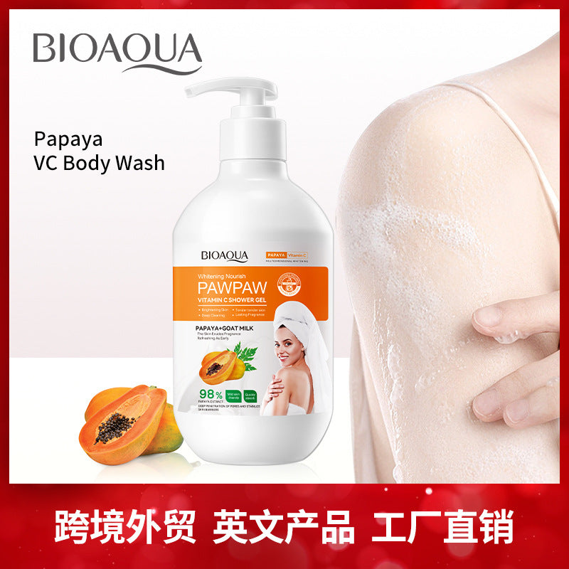 Papaya Body Wash480gBIOAOUA Vitamin C Cleansing and Moisturizing Body Wash Cross-Border Wholesale