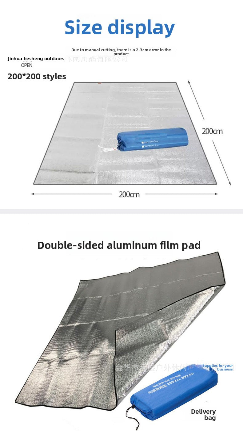 Source Manufacturer Outdoor Moisture-Proof Mat Picnic Mat Wholesale Pearl Cotton Coated Aluminum Film Double-Sided Aluminum Film Mat Camping Mat