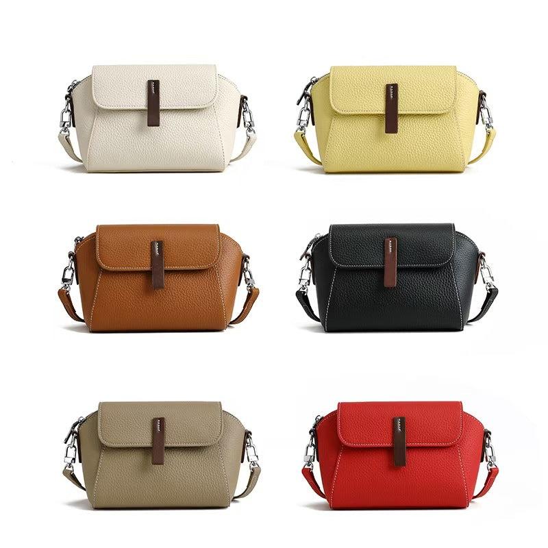 Bestselling Handbag2025New Genuine Leather Women's Bag Fashionable High-End Single Shoulder Crossbody Bag Versatile Shell Small Bag