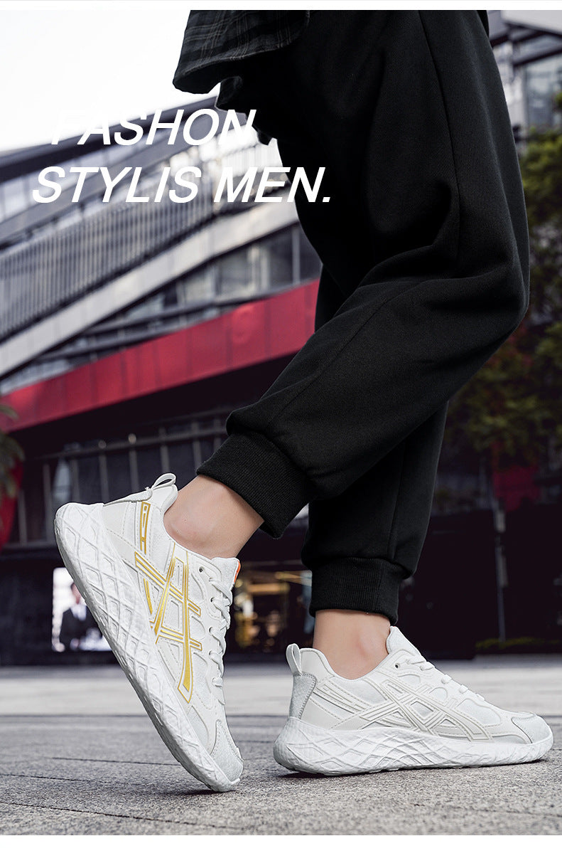 Men's Shoes2025Spring and Summer New Popcorn Soft Bottom Mesh Breathable Sports Shoes Casual Lightweight Shock Absorption Running Shoes