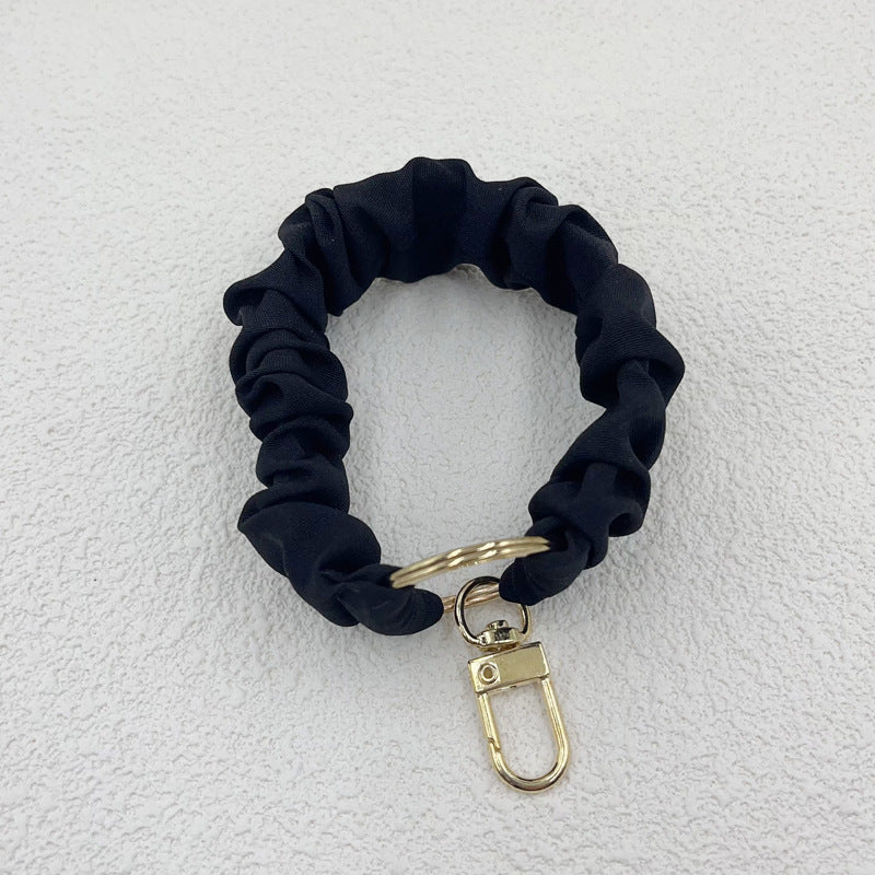 Pleated Large Intestine Phone Chain Hanging Ring Wrist Strap Fat Intestine Short Chain Lanyard Jewelry Keychain