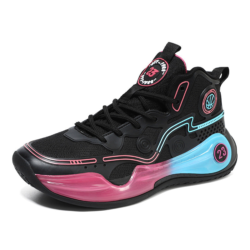Versatile Practical Basketball Shoes Cushioning Children's Non-Slip Wear-Resistant Youth High-Top Breathable Comfortable Sports Shoes