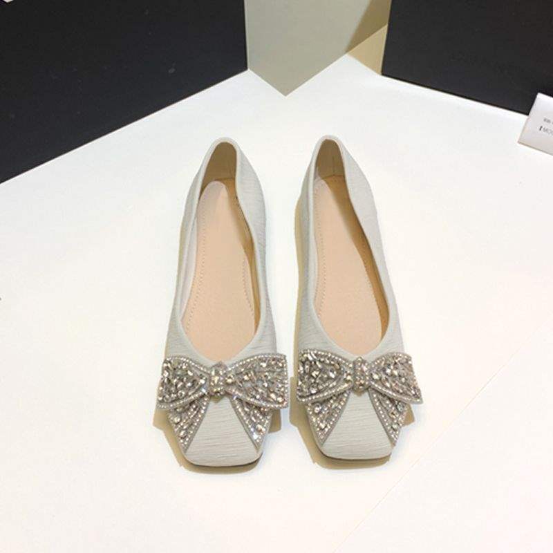 Women's Summer Square Toe Flats2025New Style Loafers Flat Shallow Soft Leather Shoes Internet Celebrity Versatile Gentle Shoes