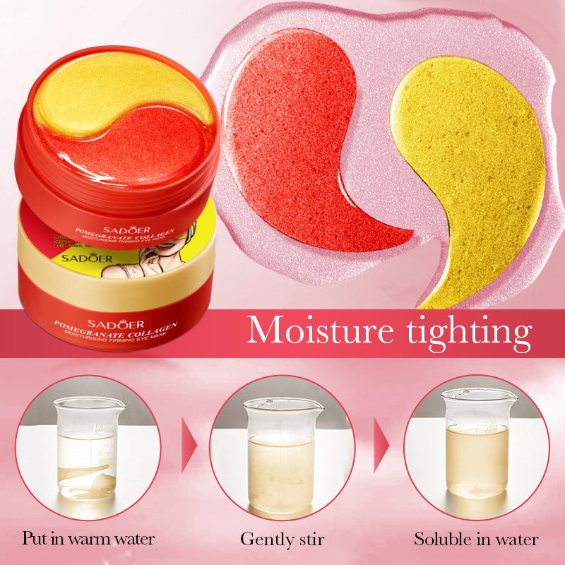 Pomegranate Collagen Moisturizing Eye Mask SADOER Firming and Moisturizing Eye Mask Patch Cross-Border Wholesale