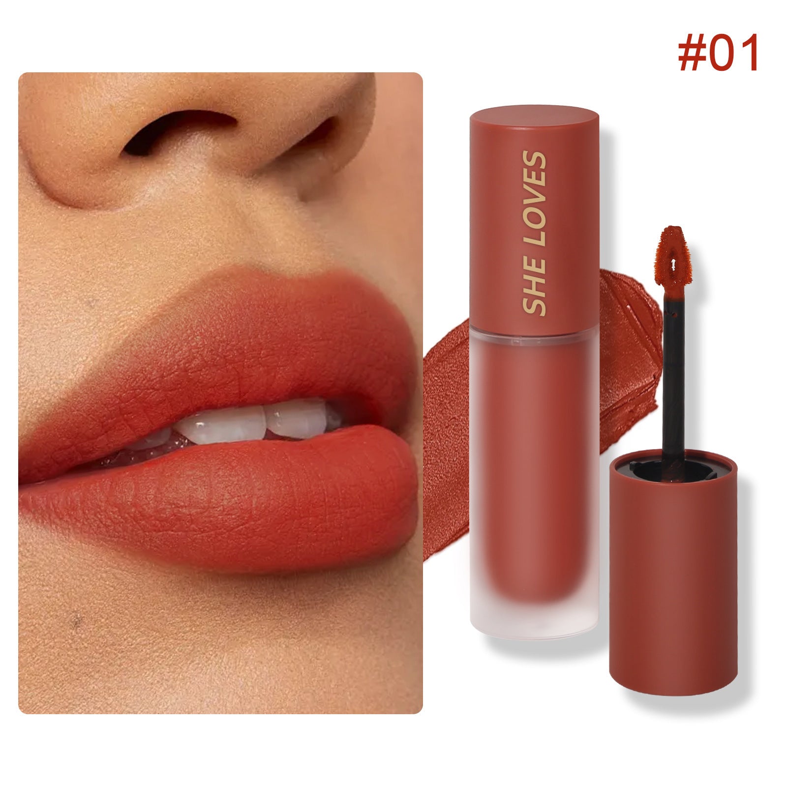 SHELOVES Light Mist Matte Lip Gloss10Color Non-Stick Cup Matte Lip Mud Liquid Lipstick