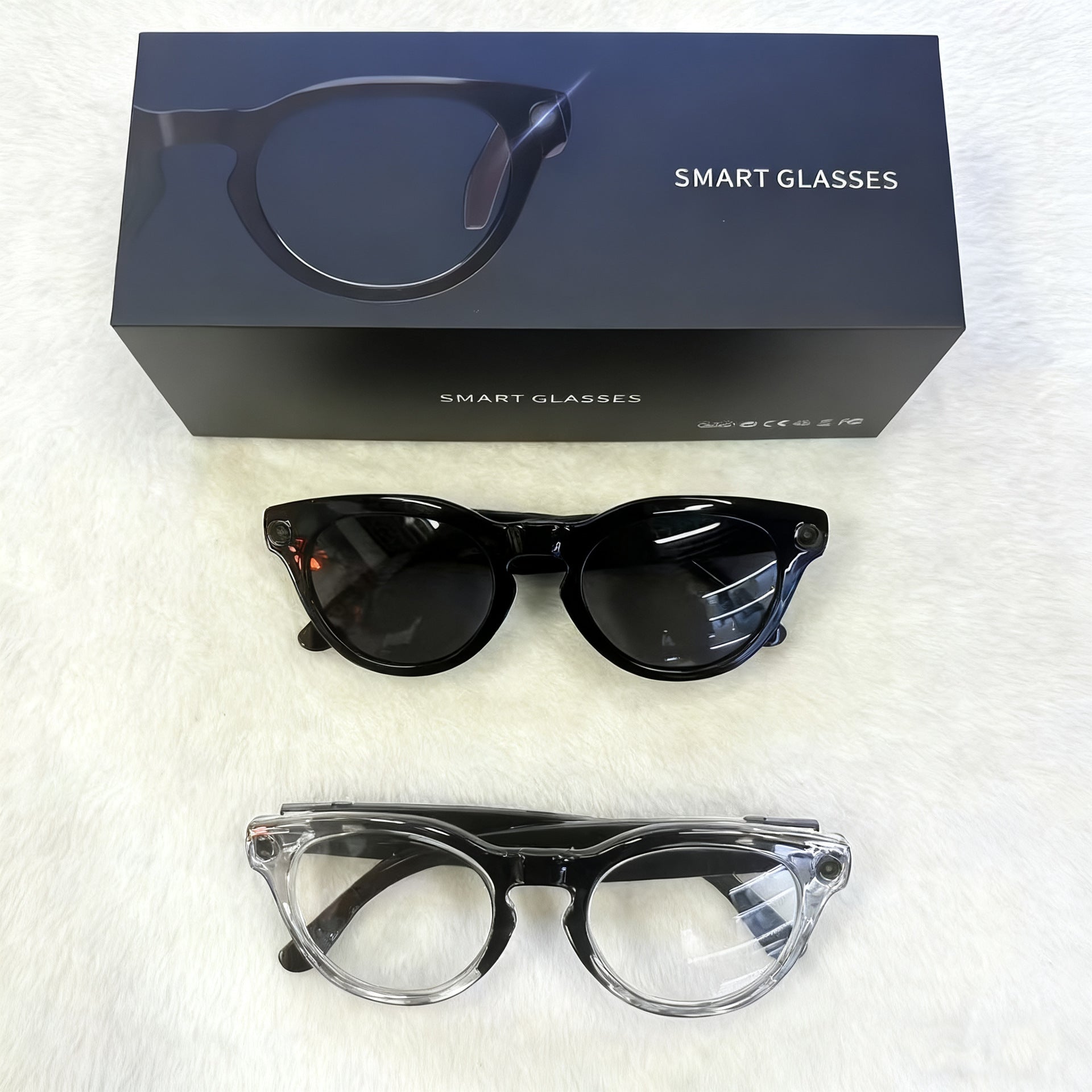 V03-T6Smart Glasses800100 Megapixel Camera with Image Stabilization1200P Video Recording Audio Recording AI Translation Recognition