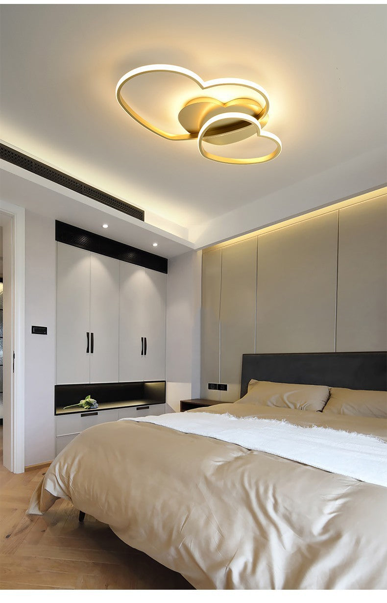 Master Bedroom Simple Modern Cozy Romantic LED Ceiling Lamp Creative Heart-Shaped Children's Room Wedding Room Girl's Room Lamp