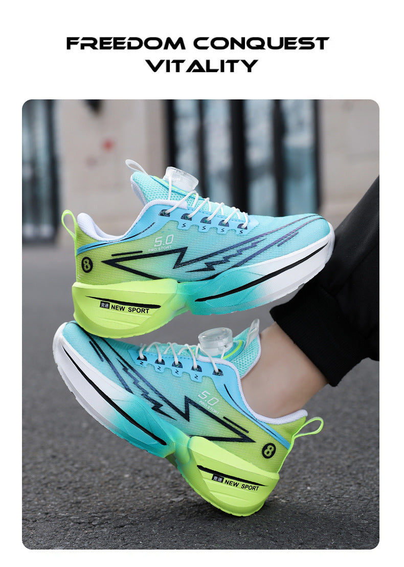 Children's Red Rabbit Sports Shoes Mesh Lightweight Breathable Student Physical Training Shoes Shock Absorption Anti-Slip Boys' Running Shoes