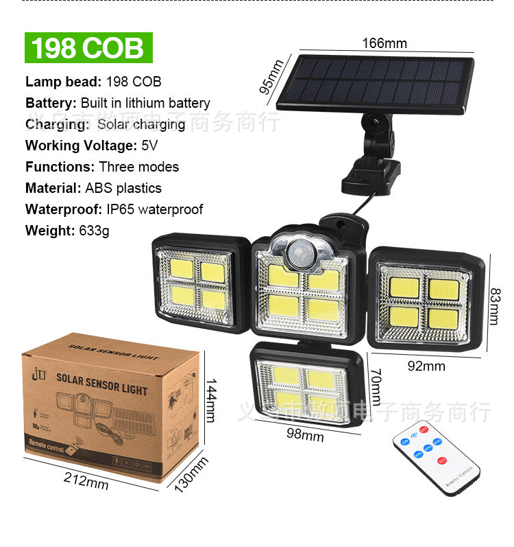 New Solar Wall Light Split Body Sensor Street Light Remote Control Garden Light LED Waterproof Garden Light