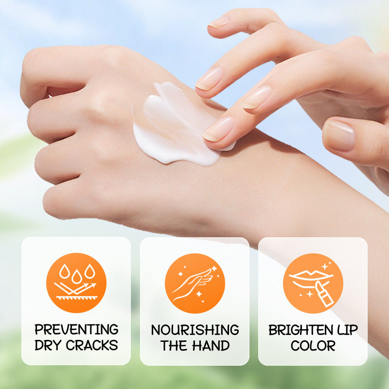 Full English Peach Hand Cream Lip Balm Set SADOER Nourishing Autumn and Winter Hand Cream Lip Balm  Wholesale