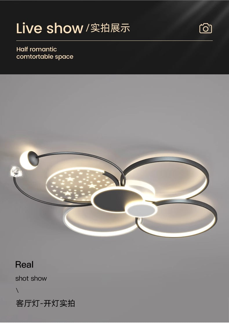 Zhongshan Lamp New Model Living Room Lamp Modern Simple Elegant Full Spectrum High-end Main Lamp Whole House Package Combination Lighting Fixture