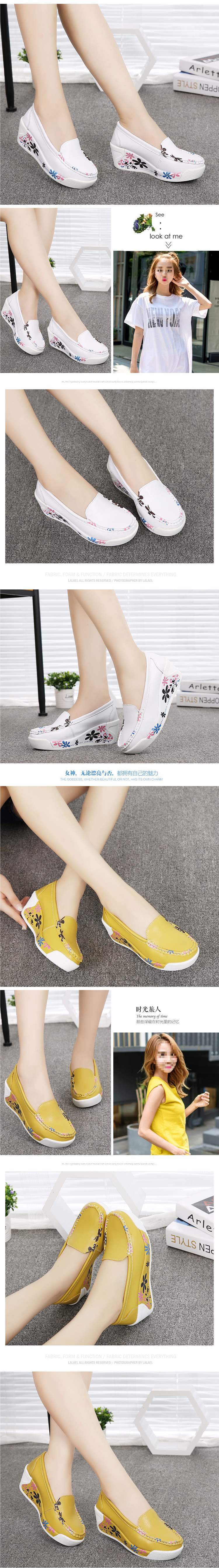 Platform Shoes for Women Thick Sole Nurse Shoes Wedge Mom Shoes High Heel White Soft Sole Work Shoes Travel Single Shoes Rocking Shoes