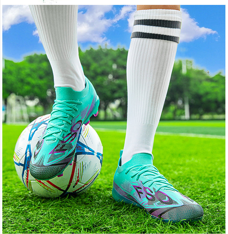 Manufacturer Football Shoes Long Spikes Student Adult Outdoor Turf Training Shoes Professional Competition Sports Shoes Wholesale