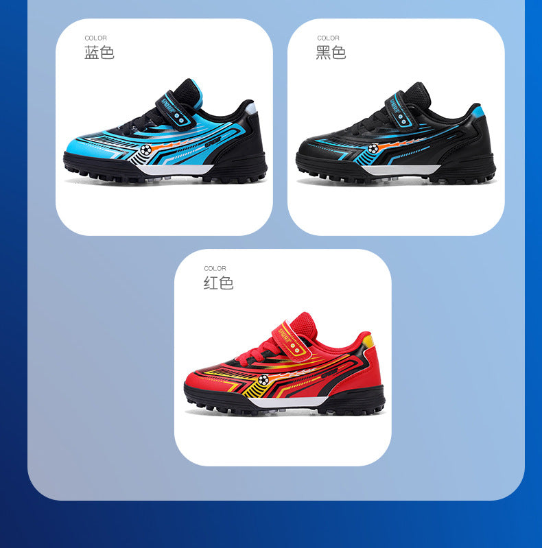 Professional Boys' Lightweight Breathable Training Shoes with Velcro for Primary and Secondary School Students2025Fashion Trendy Short Spike Sneakers