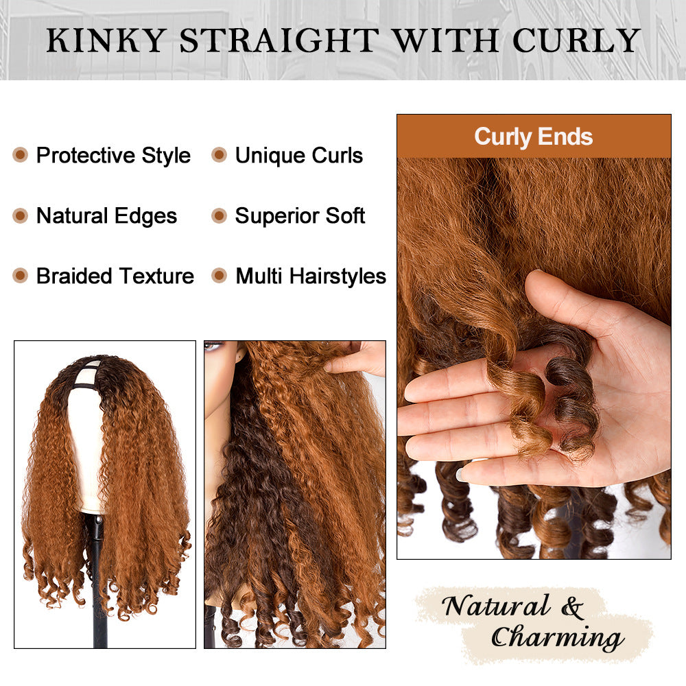 Cross-border African Synthetic Fiber Fake Unique Bouncy Curly Hair Wig