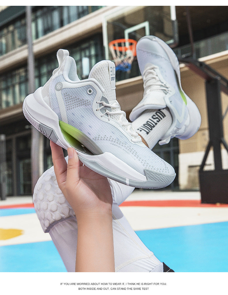 New Trendy Fashion Basketball Shoes Breathable Mesh Sports Shoes High Top Luminous Lightweight Comfortable Men's Sneakers