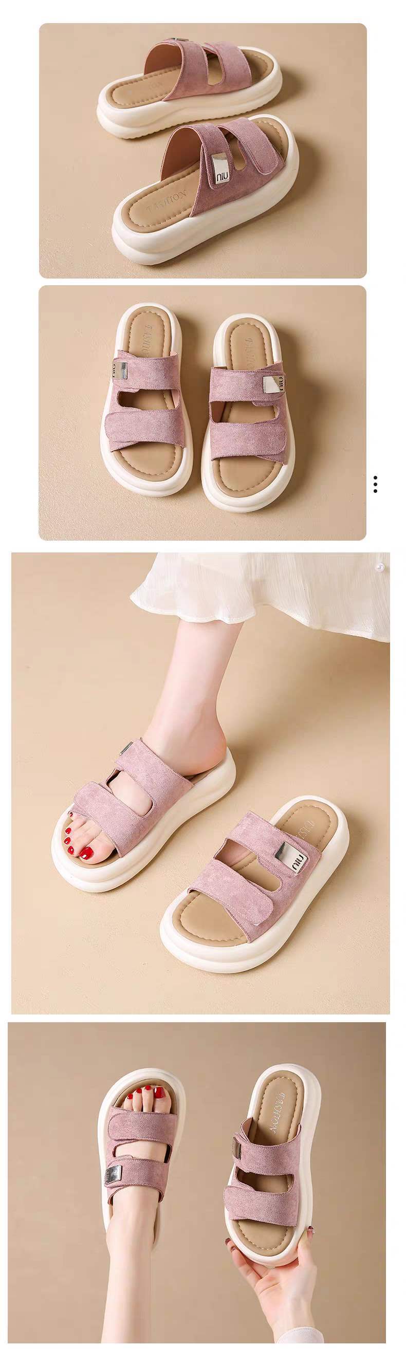 Women's Casual Flat Slippers2025Summer New Soft Sole Comfortable Mom Shoes Maternity Sandals