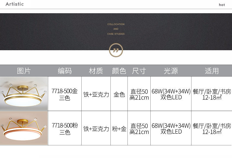 Crown Bedroom Light Ceiling Light Modern Minimalist Boy Princess Girl Creative Room Light Fixture led Children's Room Light