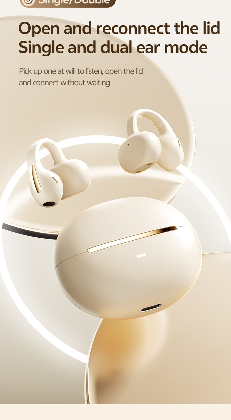 2025Popular M136Clip-on Bluetooth Earphones High Aesthetic Long Battery Life Non-in-ear Wireless Bluetooth Earphones