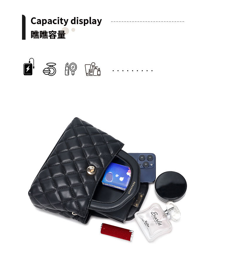 2024New Special-Interest Design Women's Handbag PU Chain Commuter Shoulder Bag Exquisite Exquisite Women's Bag