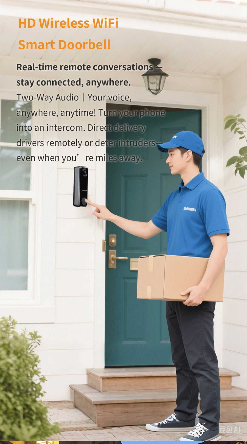 Intelligence Z70Doorbell for Home Use Low Power Consumption Wireless wifi Video Doorbell HD Night Vision Surveillance Doorbell with Ding Dong