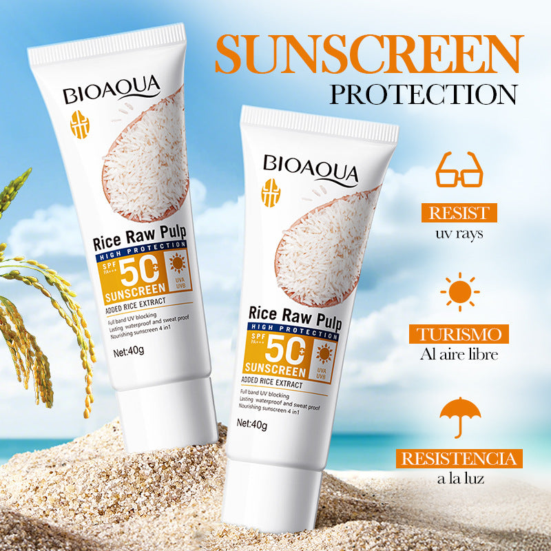 BIOAOUA Rice Puree Sunscreen Moisturizing Care2Set of Isolation Sunscreen Cream  Wholesale