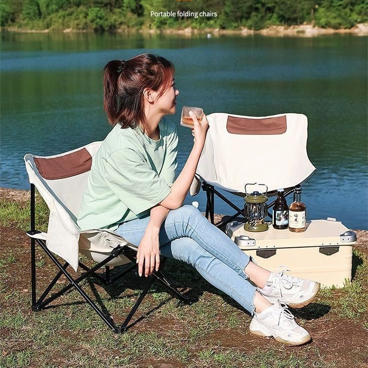 Camping Table and Chair Set Egg Roll Table Folding Chair with Backrest Moon Chair Kermit Chair Table Outdoor Camping