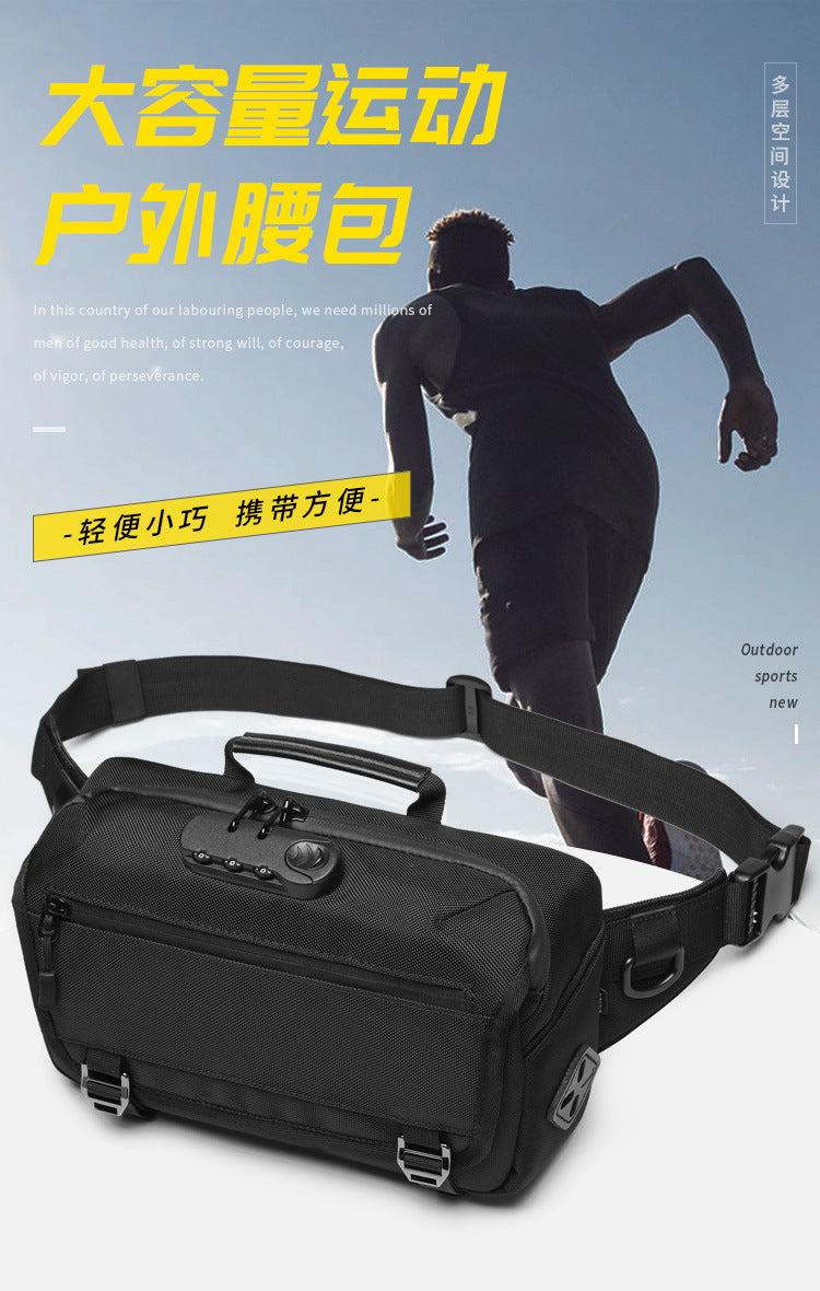 ozuko Multifunctional Waist Bag Men's Anti-Theft Chest Bag Large Capacity Trendy Crossbody Bag Sports Outdoor Shoulder Bag