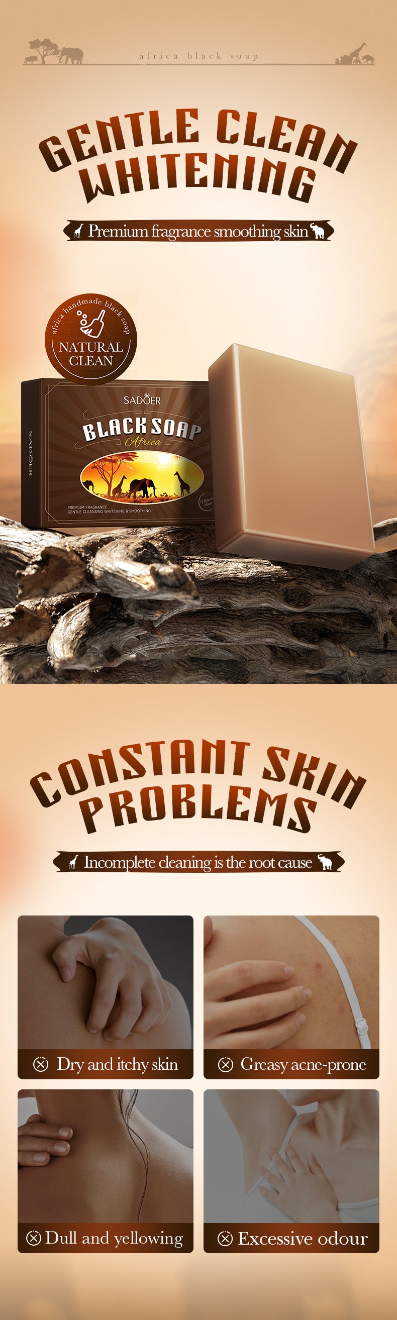 African Handmade Essential Oil Soap100g Deep Cleansing Body Handmade Soap Export Manufacturer Wholesale