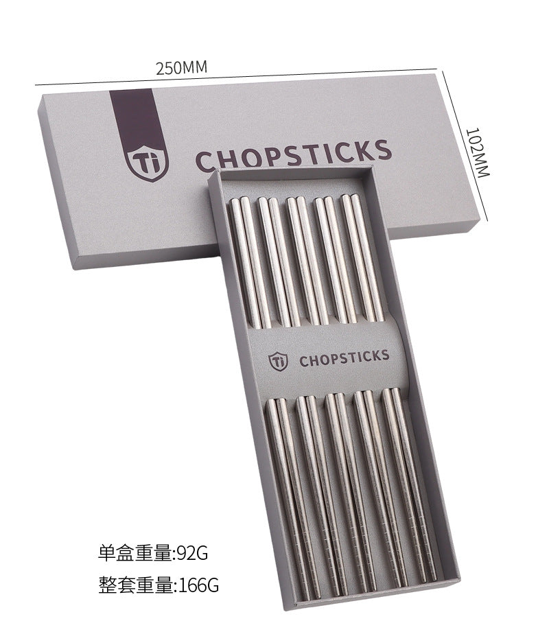 Pure Titanium Crystal Chopsticks for Home and Outdoor Use, Light Luxury Colorful Ice Flower Chopsticks23cm Half Square Chopsticks Restaurant Antibacterial Titanium Chopsticks