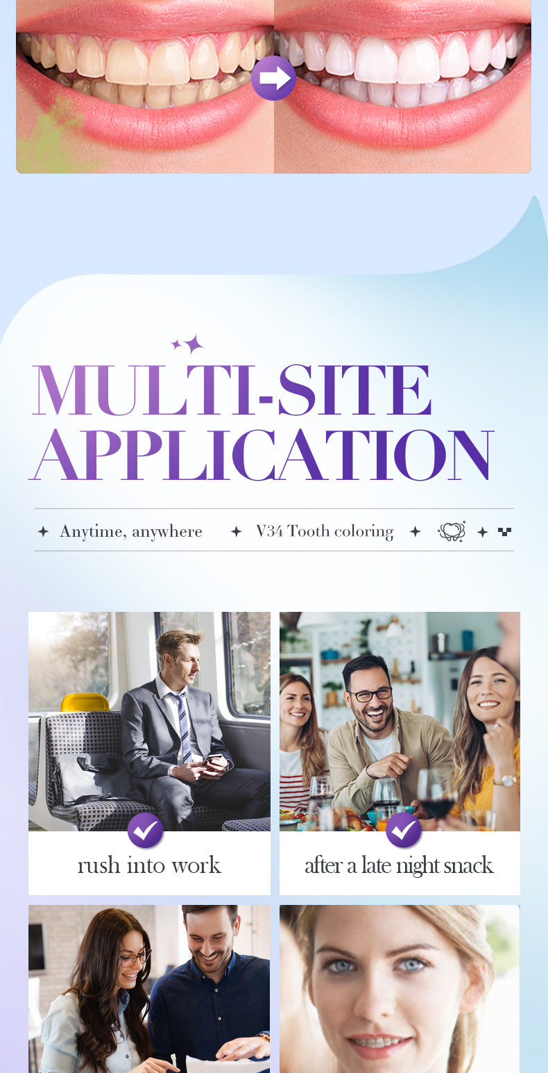 V34Whitening Foam Toothpaste SADOER Clean Teeth Clean Mousse Cross-Border Foreign Trade Wholesale