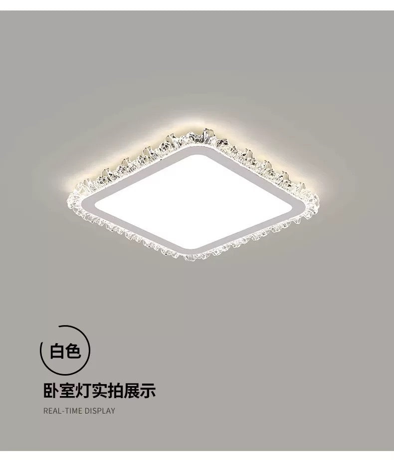 Light Luxury Living Room Ceiling Lamp2025New Year's Crystal Lamp High-end Bedroom Main Lamp Round led Eye Protection Lighting