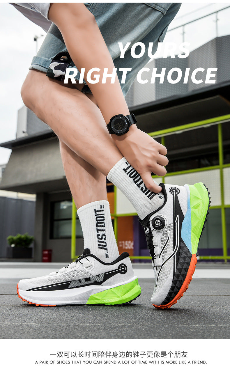 Full Palm Carbon Plate Sports Running Shoes Double Layer Popcorn Outdoor Trail Running Shoes Marathon Men's and Women's Shoes