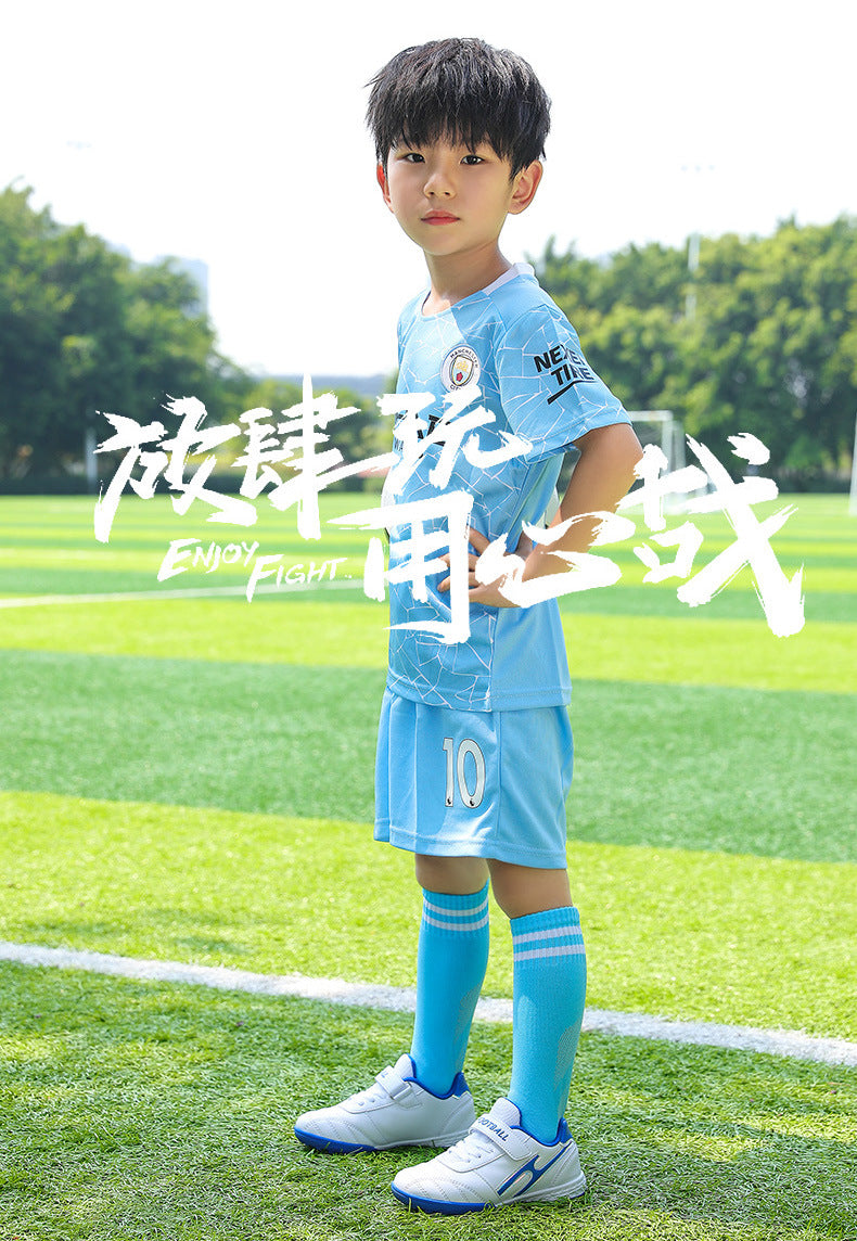 New football shoes for men and women with Velcro for children TF Broken Nail Style Youth Student Grassland Flat Training Shoes