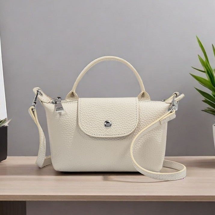 First Layer Cowhide Dumpling Bag Casual Genuine Leather Phone Bag for Women Summer Crossbody Bag Versatile Lightweight Walking Small Bag