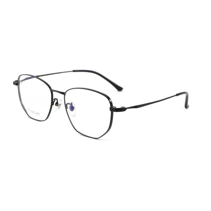 New Fashion Retro Half Titanium Eyeglass Frame Japanese and Korean Polygonal Frame Unisex Metal Frame