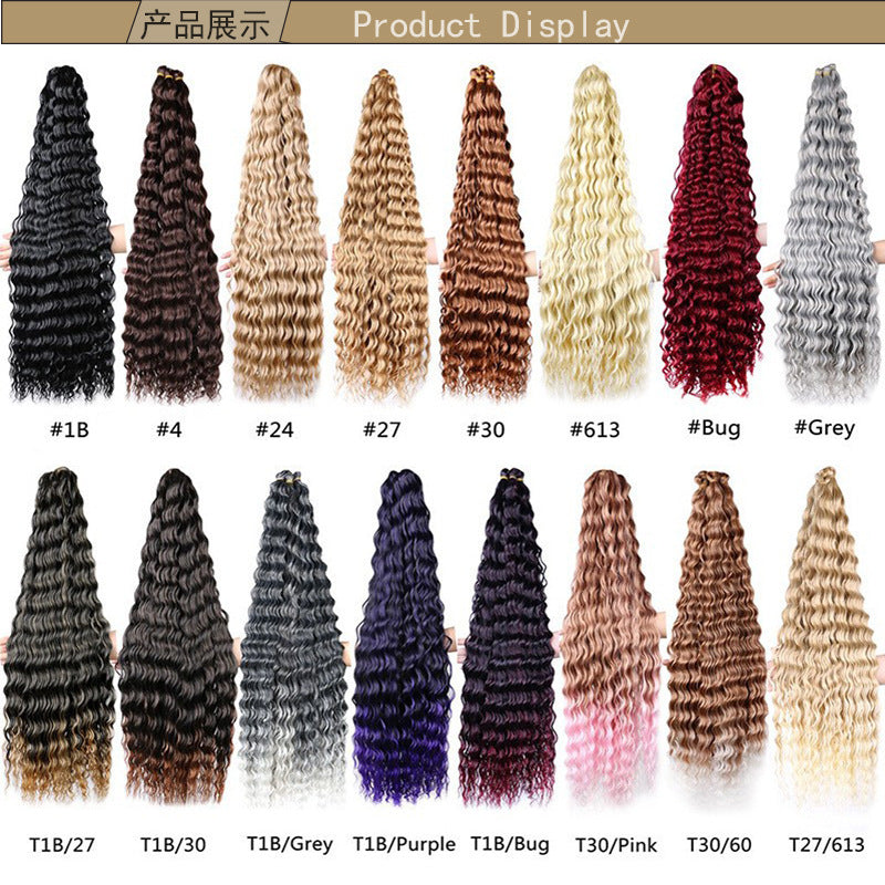 European and American Cross-Border African Synthetic Hair Wig Crochet Hair Extensions Curly Hair Piece DeepWaterWaveHair Long Curly Hair