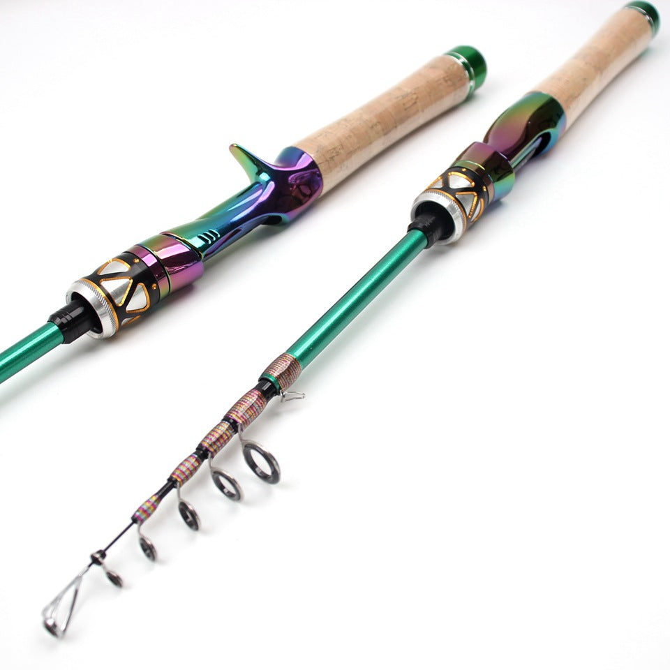 E-commerce Ultra-short Carbon Fiber Shrink UL Portable Lure Rod Electroplated Telescopic Stream Lure Rod