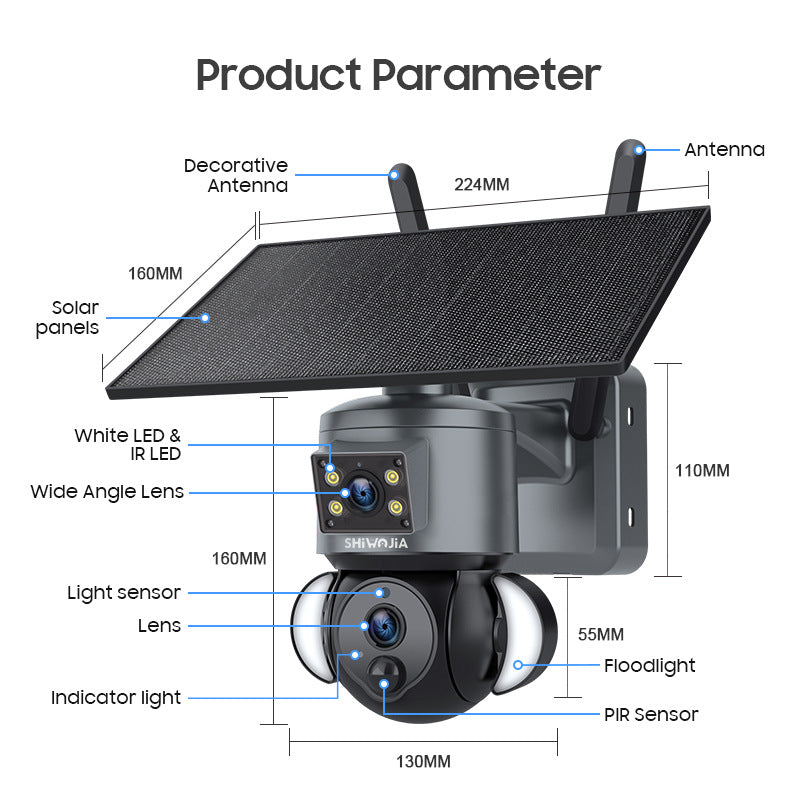 Exclusive Supply AOV Low Power Consumption All Day Recording Surveillance4G Hd600MP Solar-powered Gun Ball Linked Camera