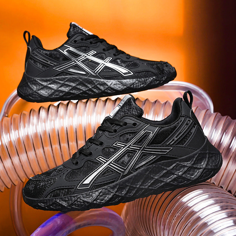 Men's Shoes2025Spring and Summer New Popcorn Soft Bottom Mesh Breathable Sports Shoes Casual Lightweight Shock Absorption Running Shoes