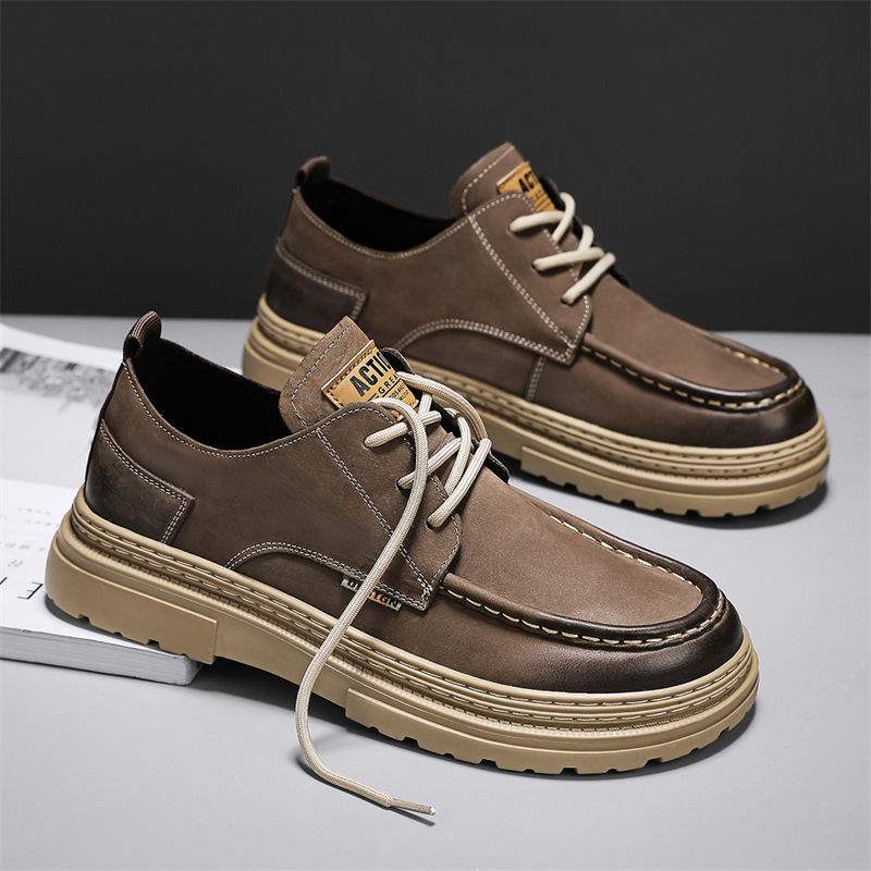 Men's Shoes Invisible Height Increase Martin Boots Men's Versatile Retro British Style Sports Casual Outdoor Work Trendy Boots