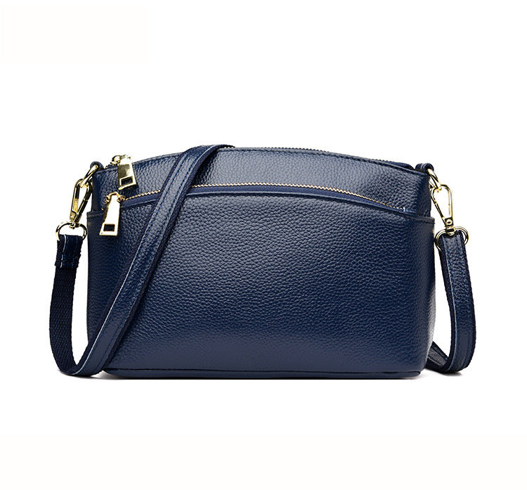 Guangzhou Shiling Genuine Leather Women's Bag for Middle-aged Moms, Small Square Bag, Top Layer Cowhide, Single Shoulder Crossbody Bag, Versatile