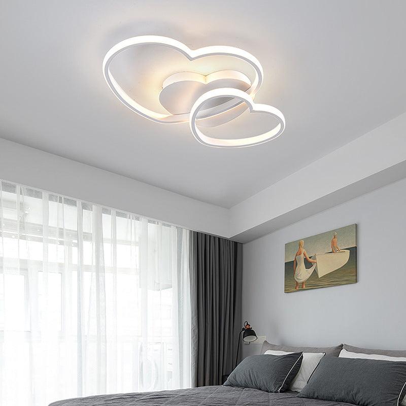 Master Bedroom Simple Modern Cozy Romantic LED Ceiling Lamp Creative Heart-Shaped Children's Room Wedding Room Girl's Room Lamp