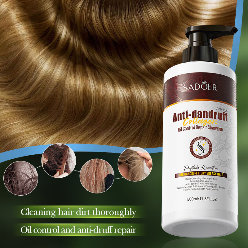 Collagen Anti-Dandruff Oil Control Shampoo SADOER Repair and Clean Shampoo Wholesale
