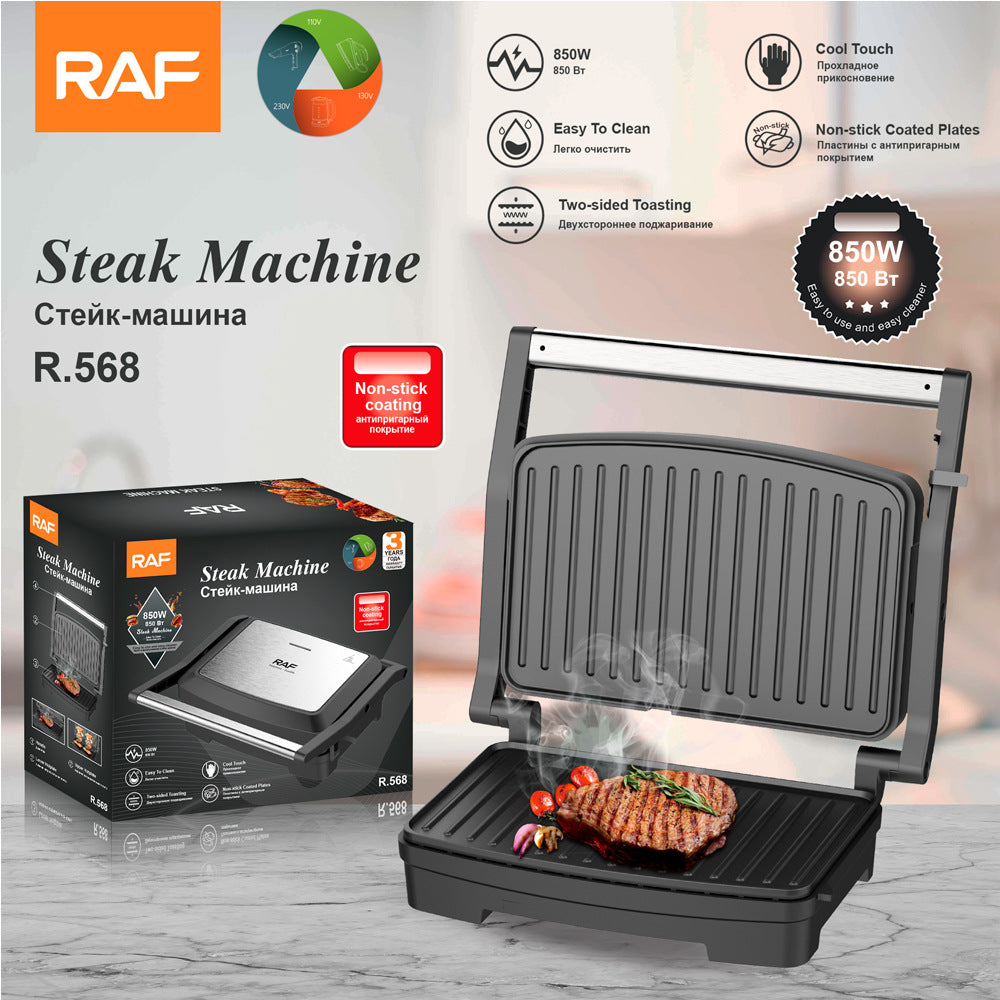RAF European Standard Household Multifunctional Barbecue Grill Steak Maker Breakfast Maker Sandwich Maker Toaster