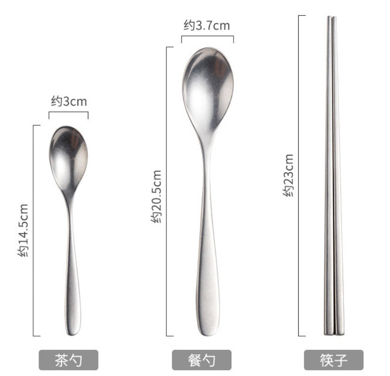 New Moon Moonlight Retro Vintage Stainless Steel Western Cutlery Set Snowflake Matte Texture Industrial Style Chopsticks Tableware