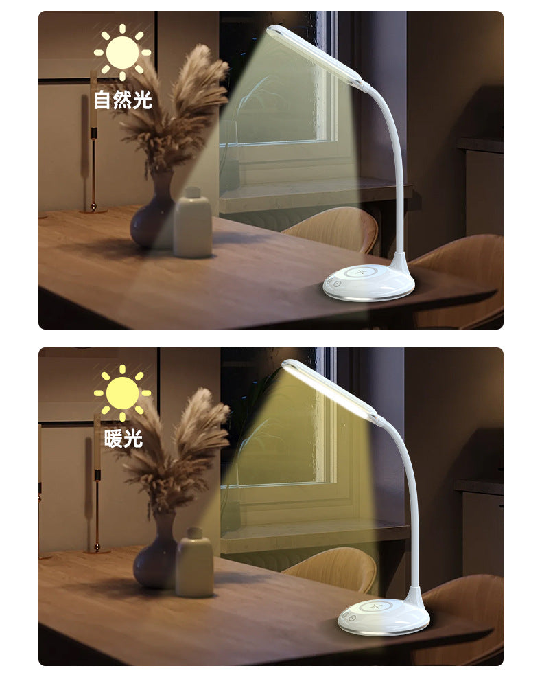 Eye Protection Study Lamp Foldable Creative Adjustable Desk Bedroom Bedside Lamp Multifunctional Wireless Charging Table Lamp Wholesale