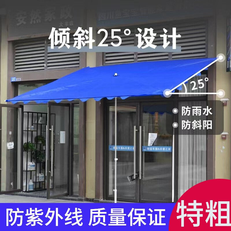 Outdoor Stall Sunshade Umbrella Shop Front Commercial Square Folding Telescopic Slope Umbrella Sun Protection Thickened Rain Shelter