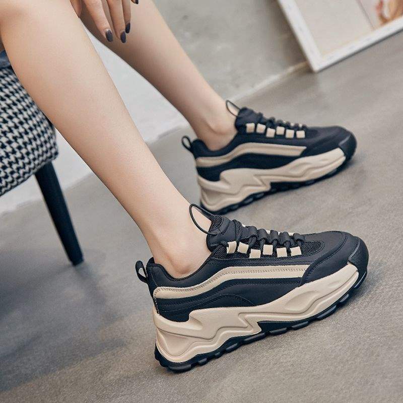 Women's Dad Sneakers for Spring and Autumn2025New Korean Style ins Trendy Thick-Soled Height-Increasing Autumn Versatile Sports Shoes